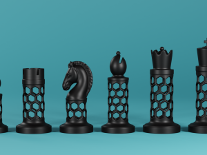 3d chess set pieces Modèles 3D en vedette