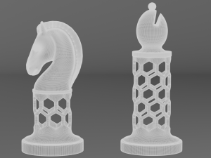 3d chess set pieces Modèles 3D en vedette
