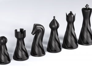 Chess set pieces spiral Modelo de impresión 3D