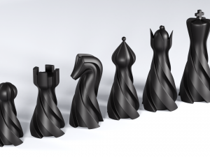 Chess set pieces spiral 3D Принт Модель