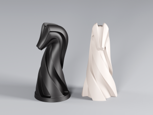 Chess set pieces spiral 3D Принт Модель