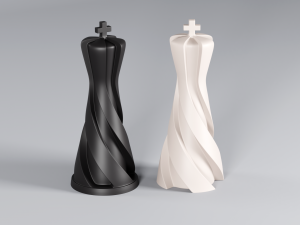 Chess set pieces spiral 3D Принт Модель