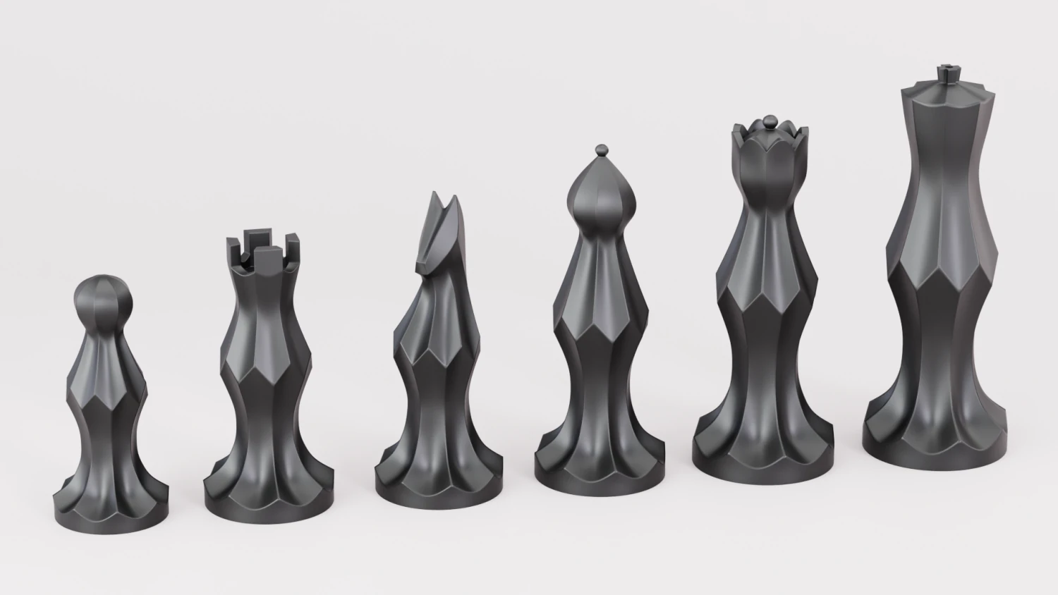 Chess set 3D Print Model .c4d .max .obj .3ds .fbx .stl .blend 