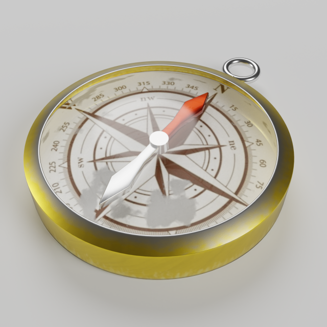compass - low poly Modèle 3D .c4d .max .obj .3ds .fbx .stl .blend 