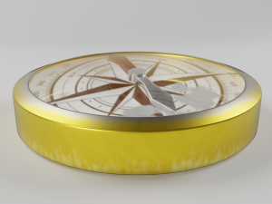 compass - low poly Modèle 3D
