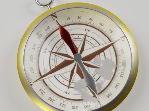 compass - low poly Modèle 3D