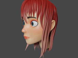 low poly cartoon girl 3D Model