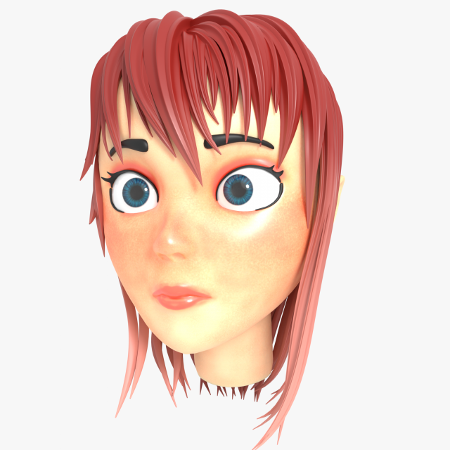 low poly cartoon girl 3D Model .c4d .max .obj .3ds .fbx .stl .blend 