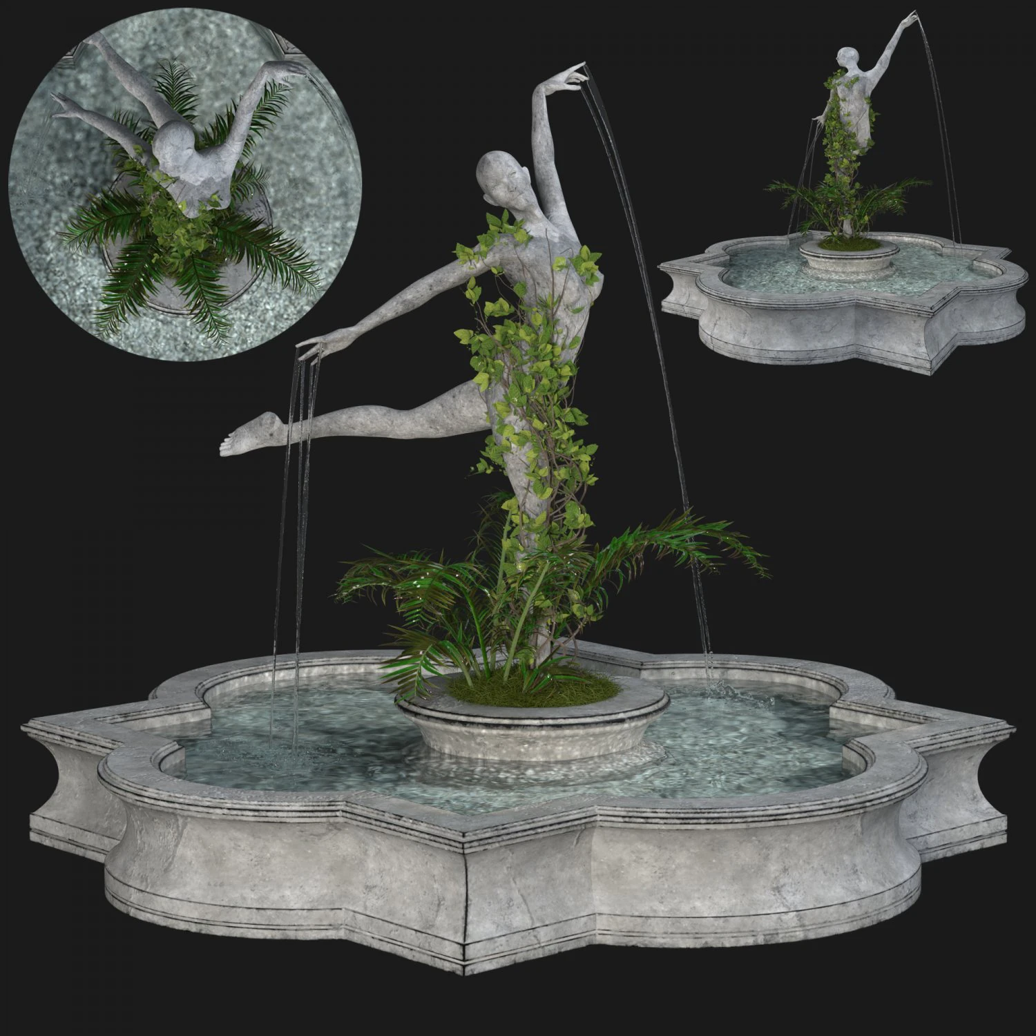fountain vol 01 3D Model .c4d .max .obj .3ds .fbx .stl .blend 