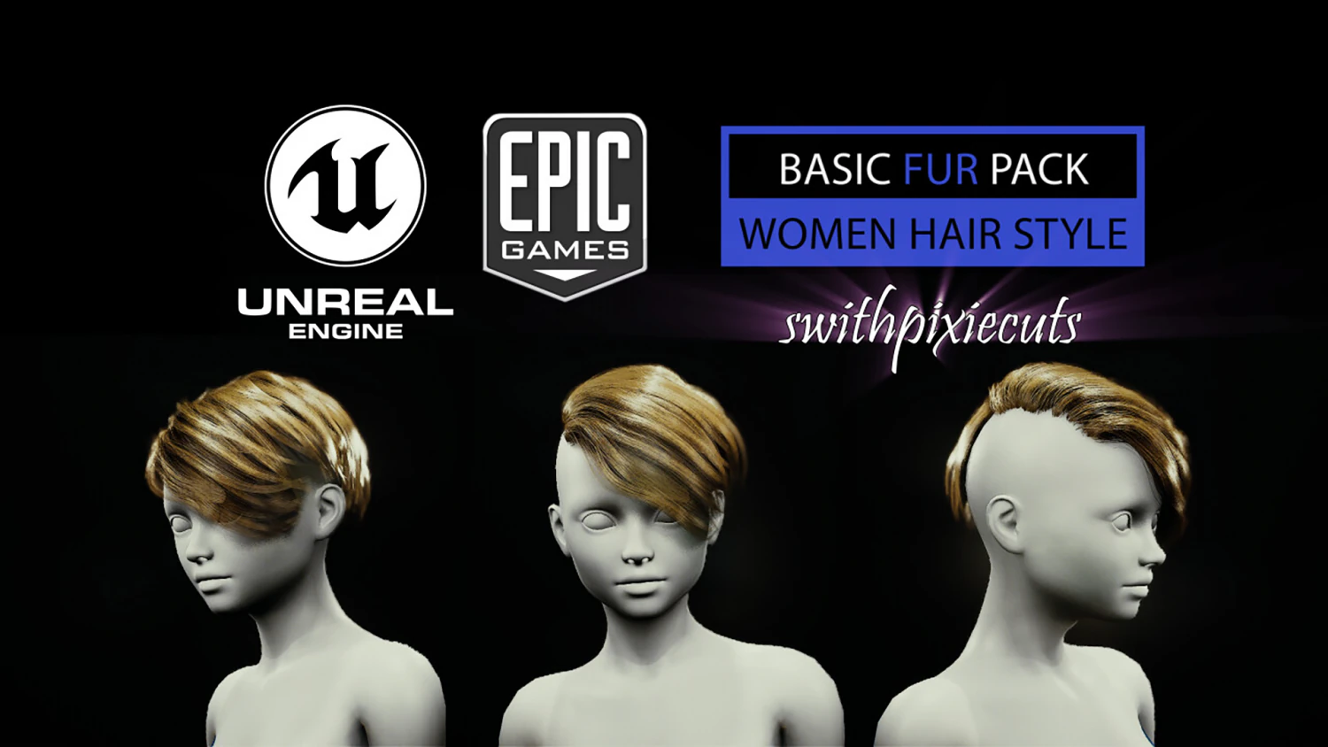 sam grooming real-time hairstyle unreal engine 46 3D Model .c4d .max .obj .3ds .fbx .stl .blend 