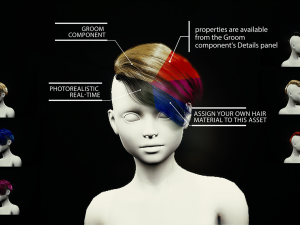 sam grooming real-time hairstyle unreal engine 46 3Dモデル