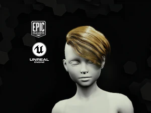 sam grooming real-time hairstyle unreal engine 46 3D Model