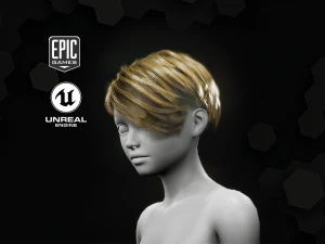 sam grooming real-time hairstyle unreal engine 46 3D Model