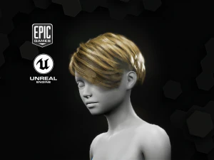 sam grooming real-time hairstyle unreal engine 46 3D Model
