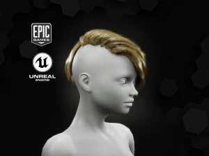 sam grooming real-time hairstyle unreal engine 46 3D Model