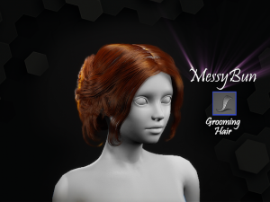 messybun grooming real-time hairstyle unreal engine 4 Model 3D