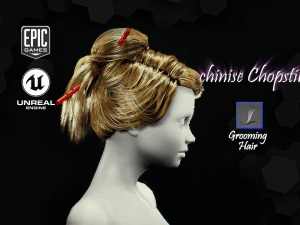 pauzinho chin&ecirc;s arrumando penteado em tempo real motor irreal 46 Modelo 3D