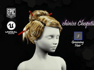 pauzinho chin&ecirc;s arrumando penteado em tempo real motor irreal 46 Modelo 3D