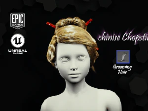 pauzinho chin&ecirc;s arrumando penteado em tempo real motor irreal 46 Modelo 3D