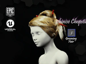 pauzinho chin&ecirc;s arrumando penteado em tempo real motor irreal 46 Modelo 3D