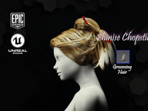 pauzinho chin&ecirc;s arrumando penteado em tempo real motor irreal 46 Modelo 3D