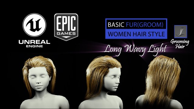 long wavy light hairstyle groom for ue4 Modelo 3D .c4d .max .obj .3ds .fbx .stl .blend 