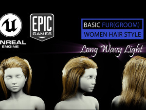 long wavy light hairstyle groom for ue4 3D Model