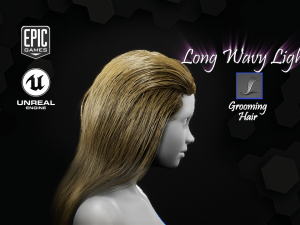 long wavy light hairstyle groom for ue4 Modelo 3D