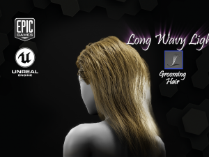 long wavy light hairstyle groom for ue4 Modelo 3D