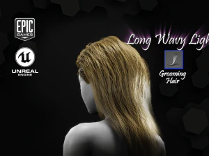 long wavy light hairstyle groom for ue4 3D Model