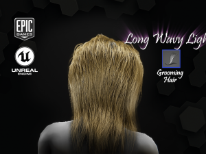 long wavy light hairstyle groom for ue4 Modelo 3D