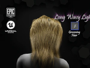 long wavy light hairstyle groom for ue4 3D Model