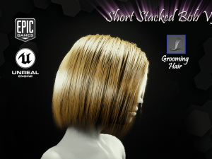 short stacked bob v3 hairstyle groom for ue4 3D 模型