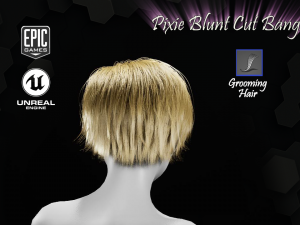pixie blunt cut bangs grooming real-time hairstyle unreal engine 4 3D 모델
