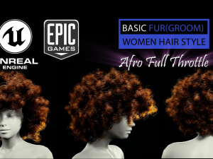 afro full throttle grooming real-time hairstyle unreal engine 4 3D Model