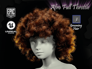 afro full throttle grooming real-time hairstyle unreal engine 4 Modèle 3D