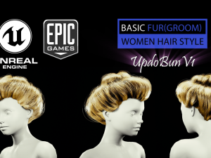 updobunv1 styles groom for ue4 3D Model