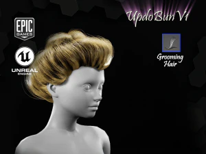 updobunv1 styles groom for ue4 3D Model