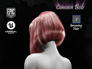 concave bob grooming real-time hairstyle unreal engine 4 Model 3D