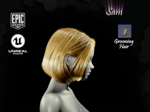 sam grooming real-time hairstyle unreal engine 46 3D Model