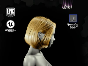sam grooming real-time hairstyle unreal engine 46 3D Model