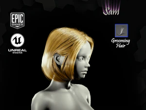 sam grooming real-time hairstyle unreal engine 46 3D Model