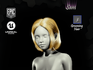 sam grooming real-time hairstyle unreal engine 46 3D Model