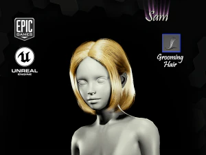 sam grooming real-time hairstyle unreal engine 46 3D Model