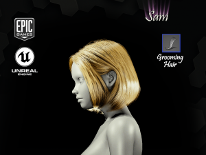 sam grooming real-time hairstyle unreal engine 46 3D Model
