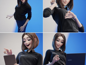 sam grooming real-time hairstyle unreal engine 46 3D Model