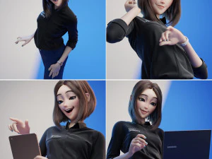 sam grooming real-time hairstyle unreal engine 46 3D Model