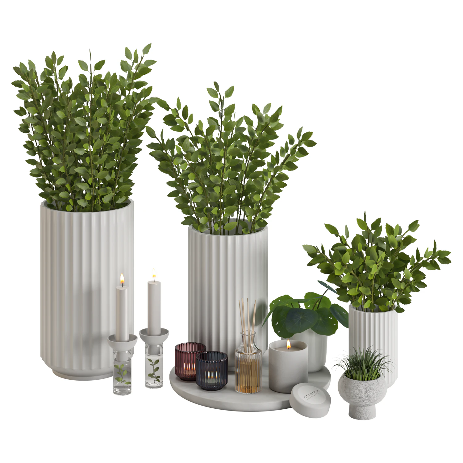 Decorative Set 14 3D Model .c4d .max .obj .3ds .fbx .stl .blend 