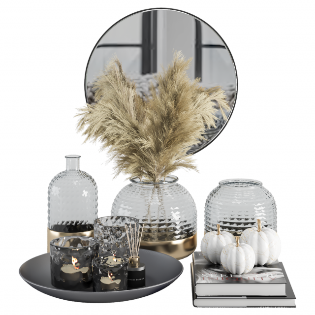 Decorative Set 13 3D Model .c4d .max .obj .3ds .fbx .stl .blend