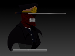 katana man from chainsaw man bust 3D-printmodel